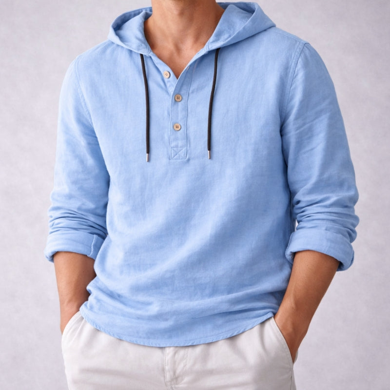 Mario Linen Hooded Shirt