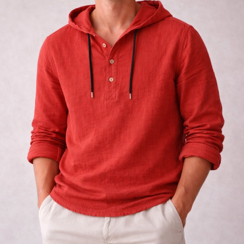 Mario Linen Hooded Shirt