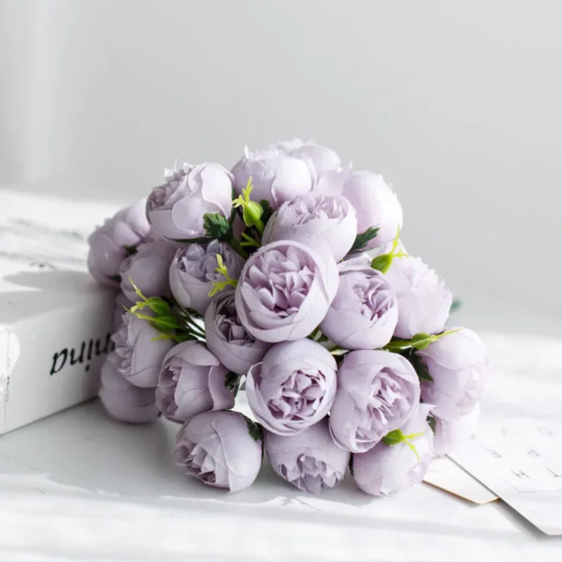Serene Silk Floral Peony Bouquet