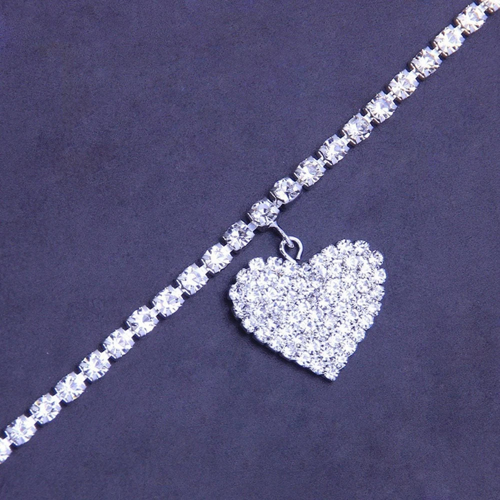 Amorette Crystal Heart Anklet