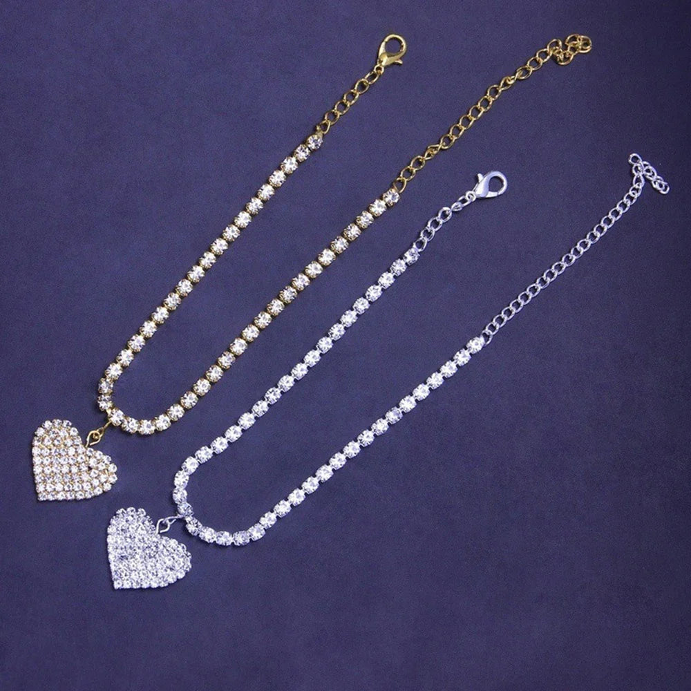 Amorette Crystal Heart Anklet