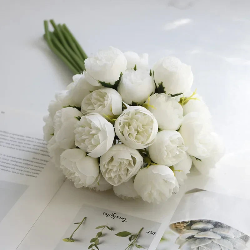 Serene Silk Floral Peony Bouquet