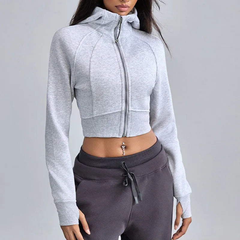 ZenCore Cropped Zip-up Hoodie