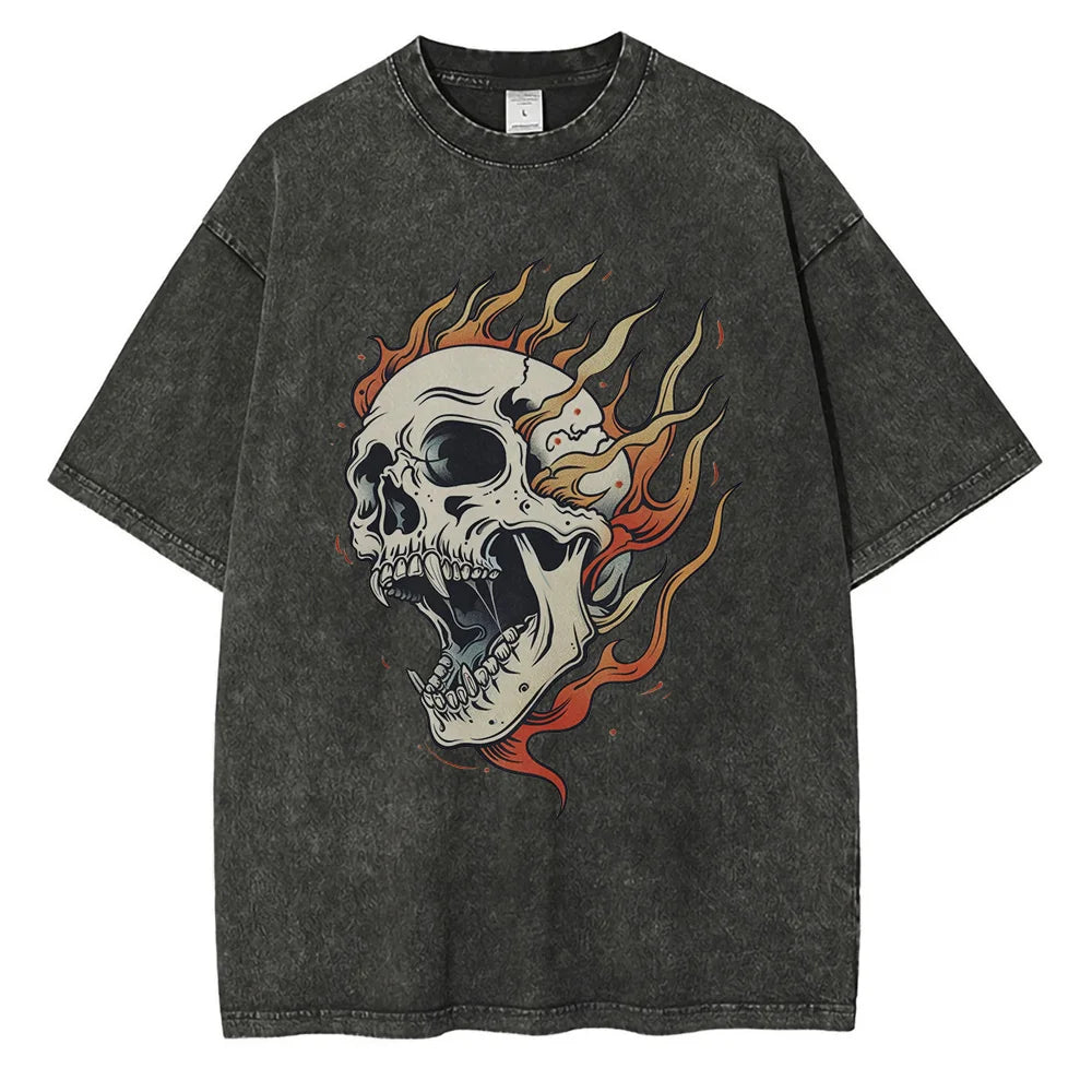 Bone Blaze Acid Wash Tee