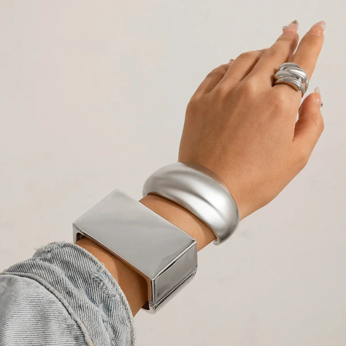 Athena Geometric Polished Bangles