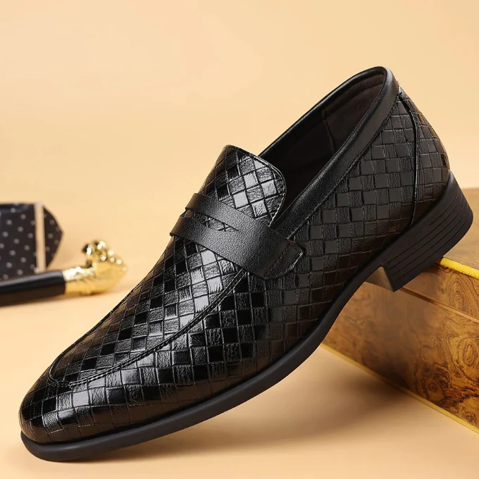 Valenzi Weave Leather Loafers